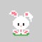 Pixel rabbit image 8 bit