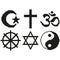 Pixel religious symbols set detailed illustration isolated vector
