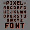 Pixel retro font video computer game design 8 bit letters electronic futuristic style vector abc typeface digital