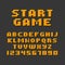 Pixel Retro Style Video Game Font. Vector