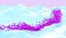 Pixel river. Abstract background with white polygonal mountains and pink cubes flow. 3D illustration