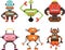 pixel robot collection. Vector illustration decorative design