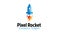 Pixel Rocket Logo Design Illustration