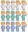 Pixel set of doctors, surgeons and physicians