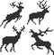 Pixel silhouettes of deers