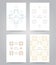 Pixel snowflake and rhombus scandinavian cards set. Can be used