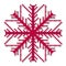 Pixel snowflake, vector illustration.