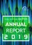 Pixel sorting glitch style in green and blue color. Annual report, flyer, abstract background concept