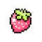 Pixel strawberry image. cross stitch and crochet patterns.