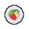Pixel style icon seafood roll. Vector