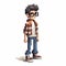 Pixel Style Male Figure In Glasses: A Realistic Yet Imaginative 8-bit Cartoon