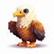 Pixel Stylised Eagle Character: Hyper-realistic Animal Illustration In Minecraft Style