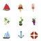 Pixel summer icons