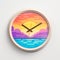 Pixel Sunset Clock - Simple And Colorful Illustrations Of Lively Coastal Landscapes