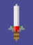 Pixel Sword with Handle and Sharp Blade Vector