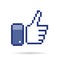 Pixel thumb up 8 bit icon