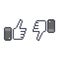 Pixel thumb up 8 bit icon like and dislike