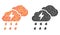Pixel Thunderstorm Clouds Mosaic Icons