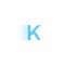 Pixel typography letter K logo. Technological modern font calligraphy