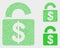 Pixel Vector Bank Lock Icons