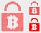Pixel Vector Bitcoin Lock Icons
