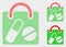 Pixel Vector Drugs Shopping Bag Icons