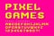 Pixel vector font design, stylized like in 8-bit games.