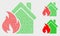 Pixel Vector House Fire Damage Icons