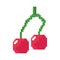 Pixel video game cherries fruit