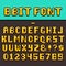 Pixel video game fun alphabet and numbers. 8-bit pixel oldschool gaming vector font