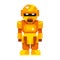 Pixel video game gold robot