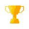 Pixel video game gold trophy