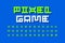 Pixel video game style font