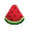 Pixel watermelon icon, 32X32 vector illustration