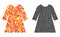 Pixel Woman Dress Mosaic Icons