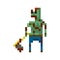 Pixel zombie with weapons