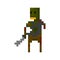 Pixel zombie with weapons