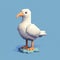 Pixelart Seagull 3d Model: Cute And Environmentally Aware