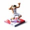 Pixelated Basketball Player Sculpture: A Unique Blend Of Maquette And Editorial Illustration