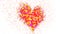 Pixelated colorful heart shape on white