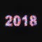 Pixelated colorful text 2018 happy new year greting