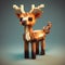 Pixelated Deer: A Cute Minecraft-inspired Pixel Art Character