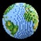 Pixelated Earth concept