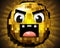 a pixelated face with an angry expression on it