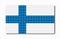 Pixelated Finland flag from plastic construction parts. Vector illustration