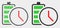 Pixelated and Flat Vector Battery Charge Time Icon