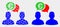 Pixelated and Flat Vector Euro People Chat Icon