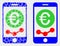 Pixelated and Flat Vector Mobile Euro Chart Icon