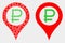 Pixelated and Flat Vector Rouble Map Marker Icon