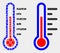 Pixelated and Flat Vector Temperature Icon